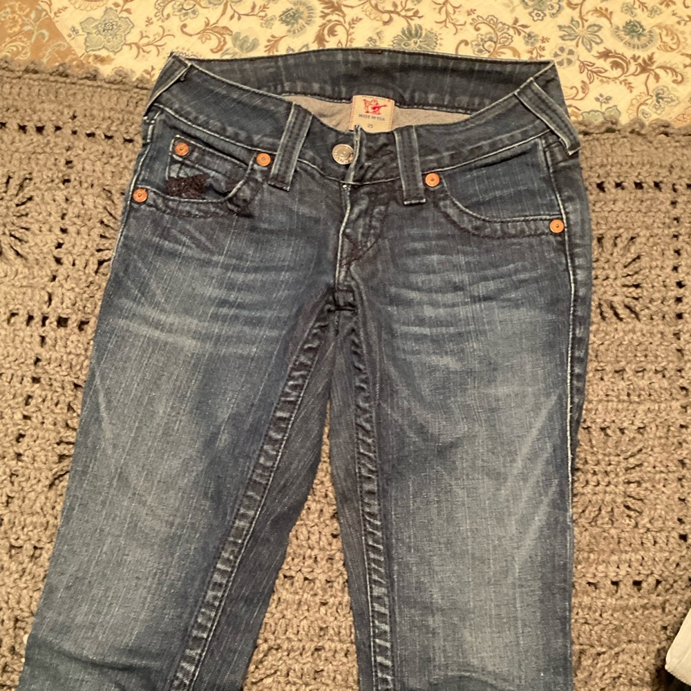 True religion Jeans With Black Stitch Details. Size 25